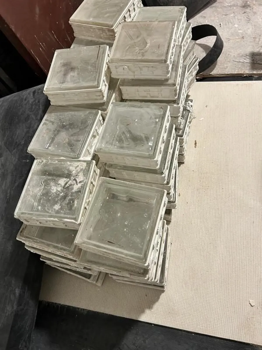 51 Reclaimed Glass Blocks Bricks Vintage Style - Image 3
