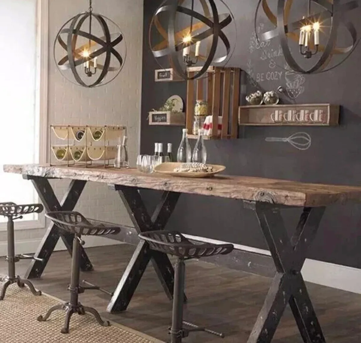 2 x Cast Iron Tractor Style Kitchen Bar Stools NEW - Image 3