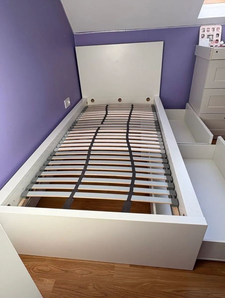 Malm single bed with 2 storage drawers - Image 2
