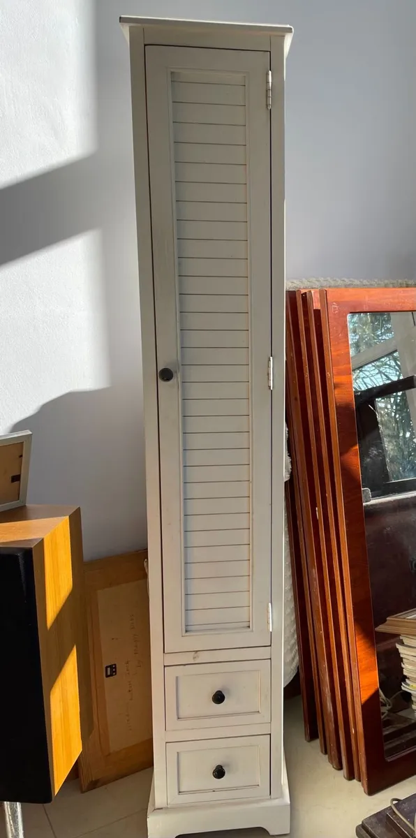 Bathroom Cabinet, faux marble shelved 65 inch high - Image 1