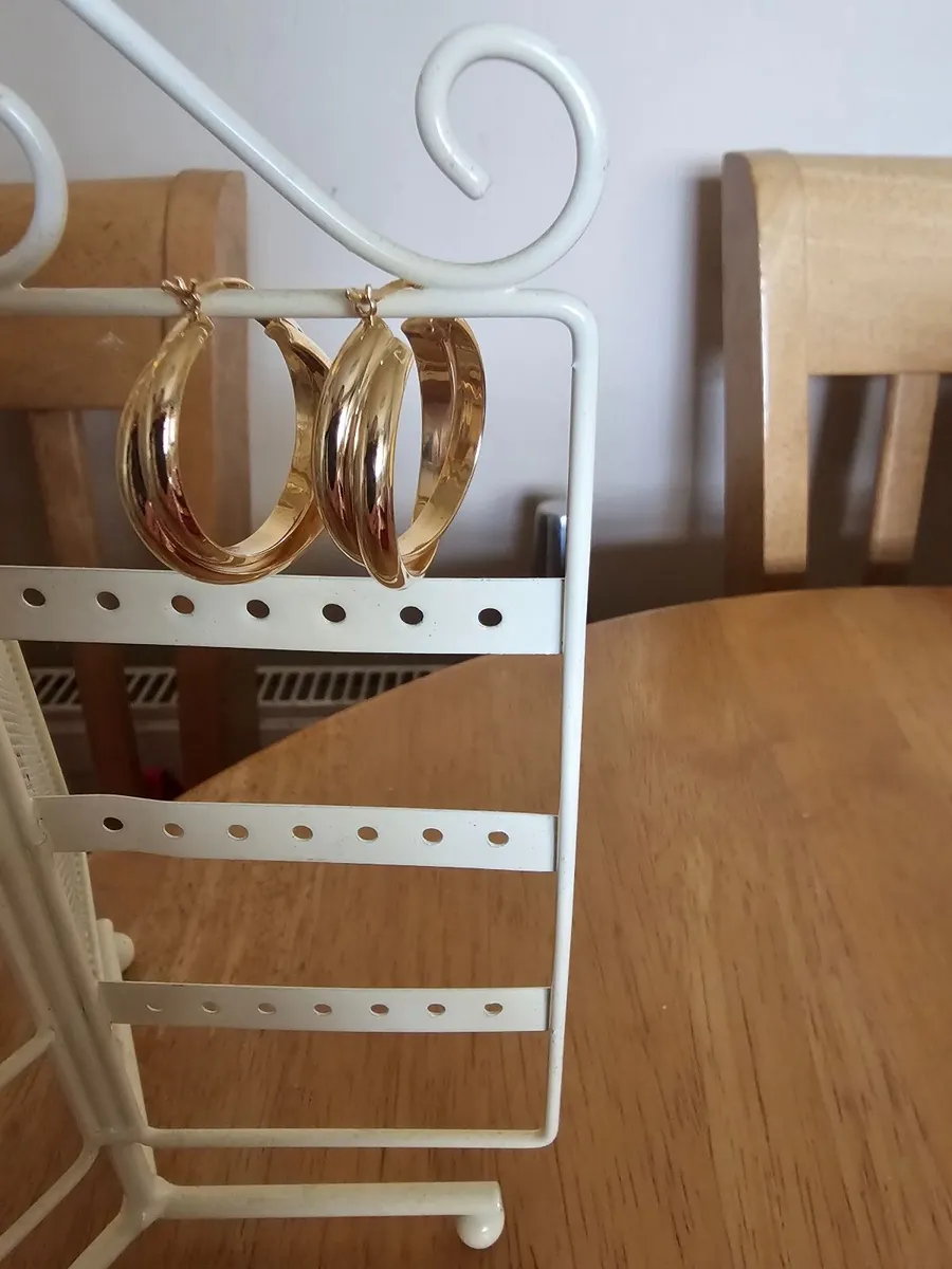 14ct Solid Gold Large Hoop Earrings / 5.8 gms /NEW - Image 4