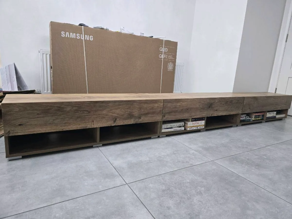Large TV Unit Stand 88" | Modern Wooden TV Cabinet - Image 2