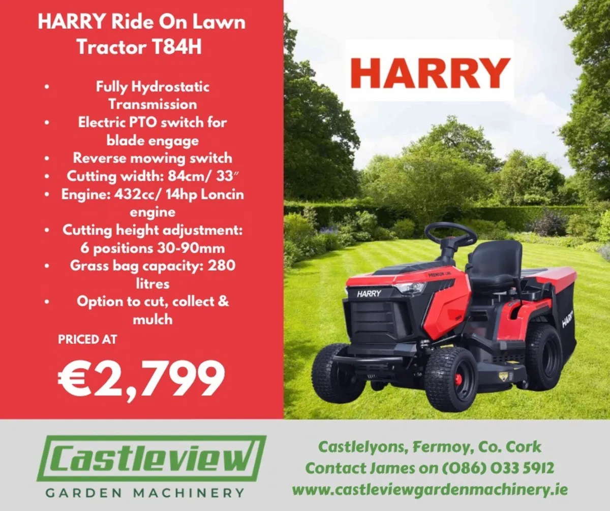 Harry Ride On Lawn Tractor T84H - Image 1