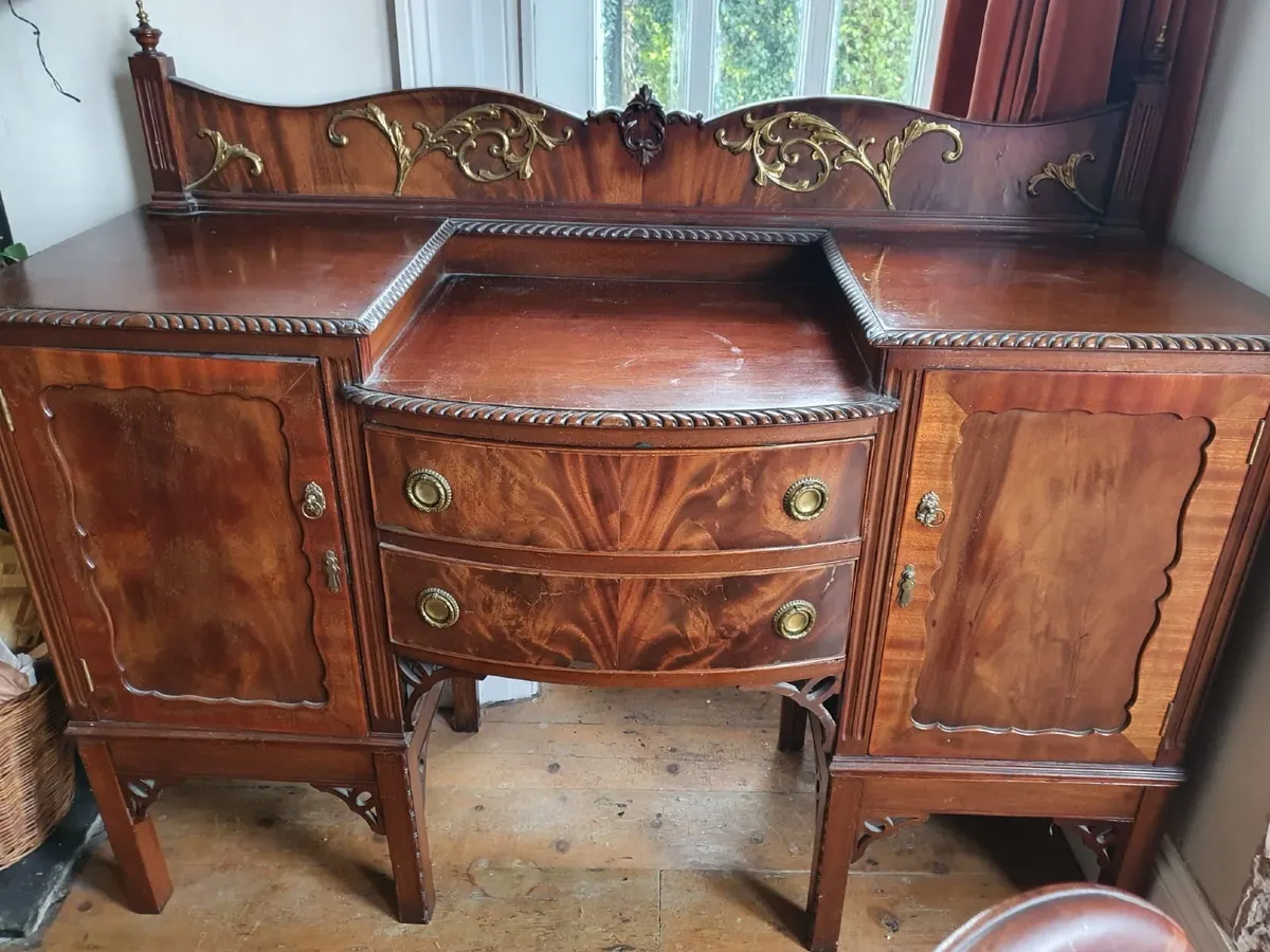 Antique Sideboard with Brass Ornaments