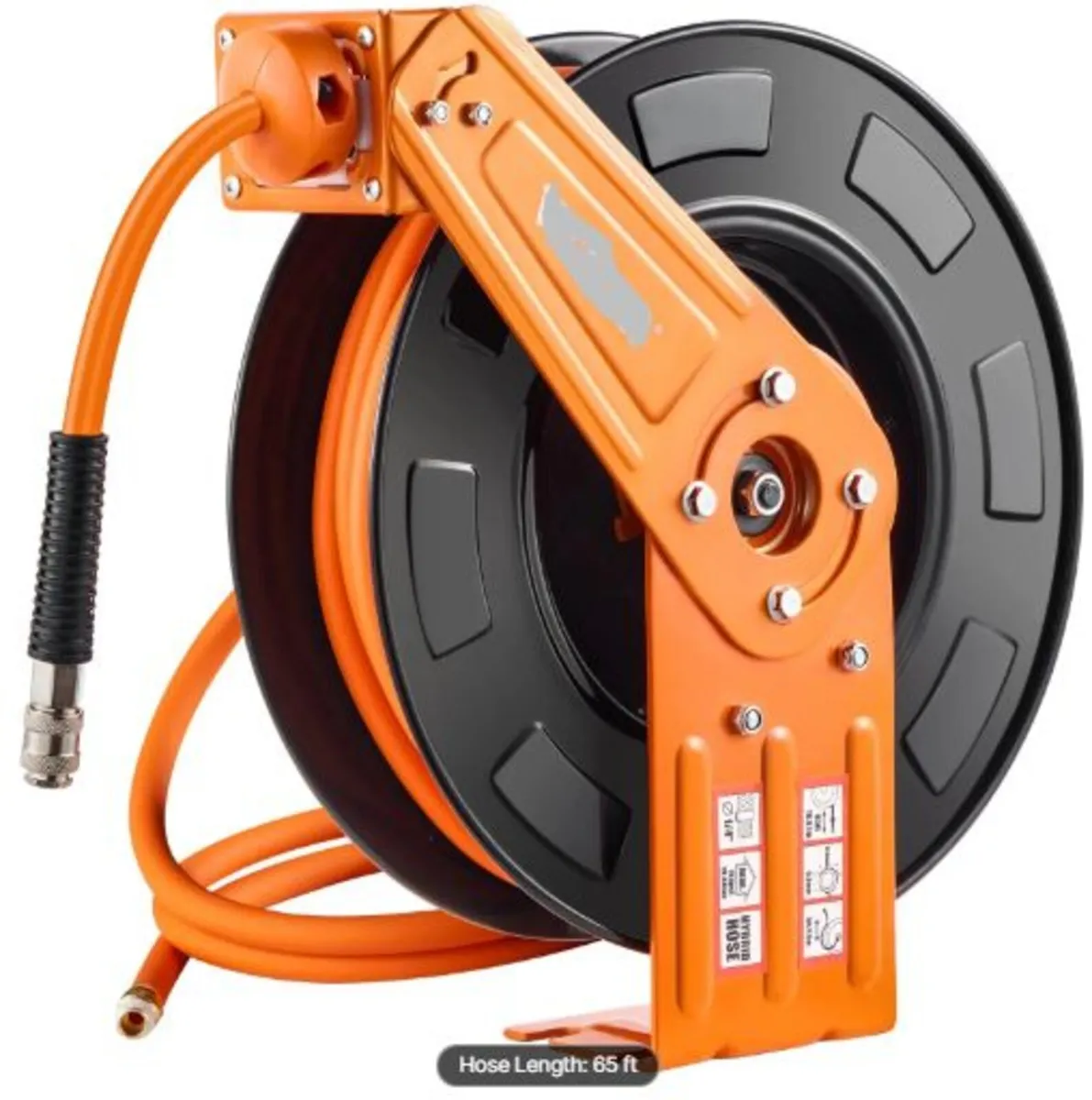 Retractable Air Hose Reel, 3/8 IN x 65 FT Hybrid - Image 1