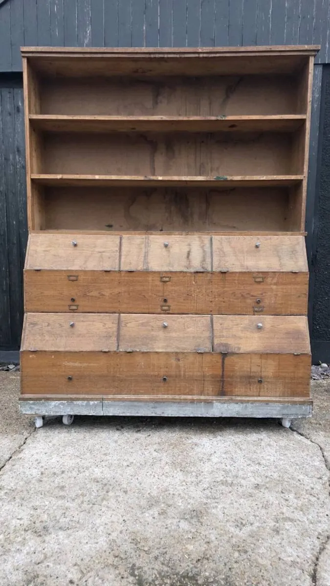 Large vintage French seed shop cabinet - Image 1