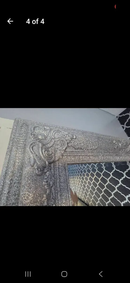 Mirror silver glitter mirror large - Image 4