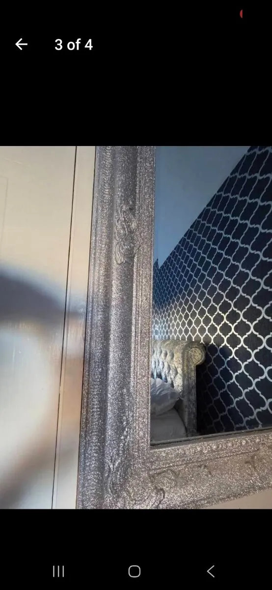 Mirror silver glitter mirror large - Image 3