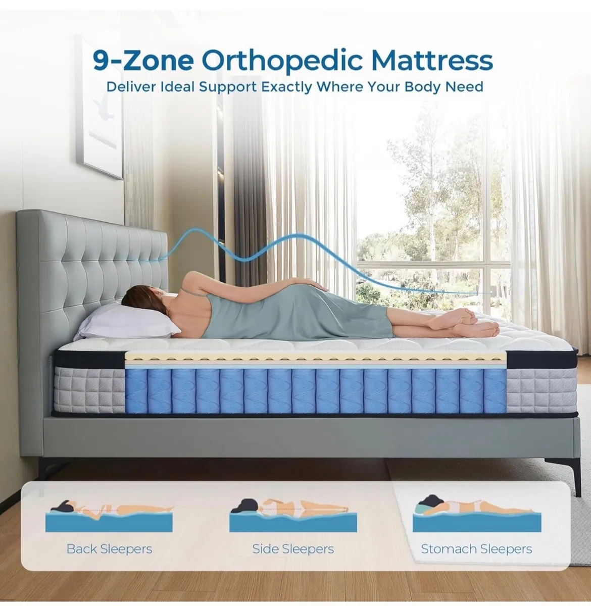 King Size Mattress 5FT,9 Inch 9-Zone Orthopedic Ma - Image 4