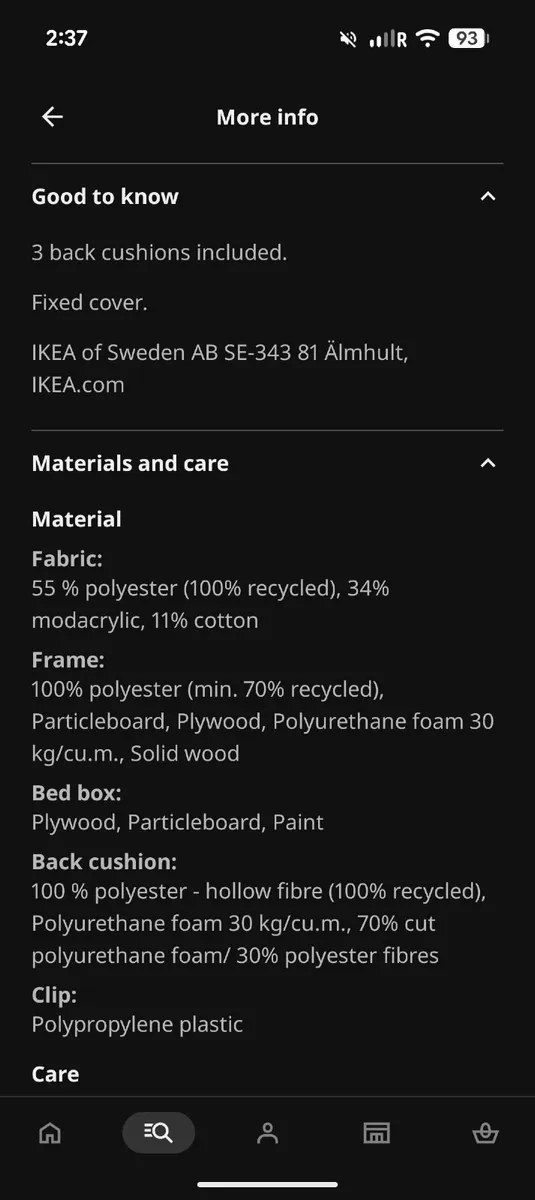 Blue 3 seater Sofa Bed Ikea Friheten (RRP 650€) - Image 3