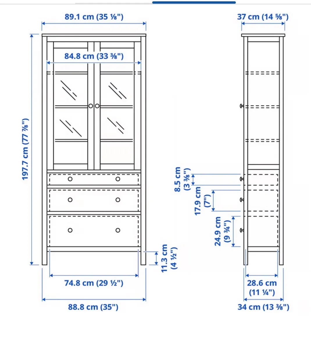 Black Cabinet with Glass Doors - Image 2