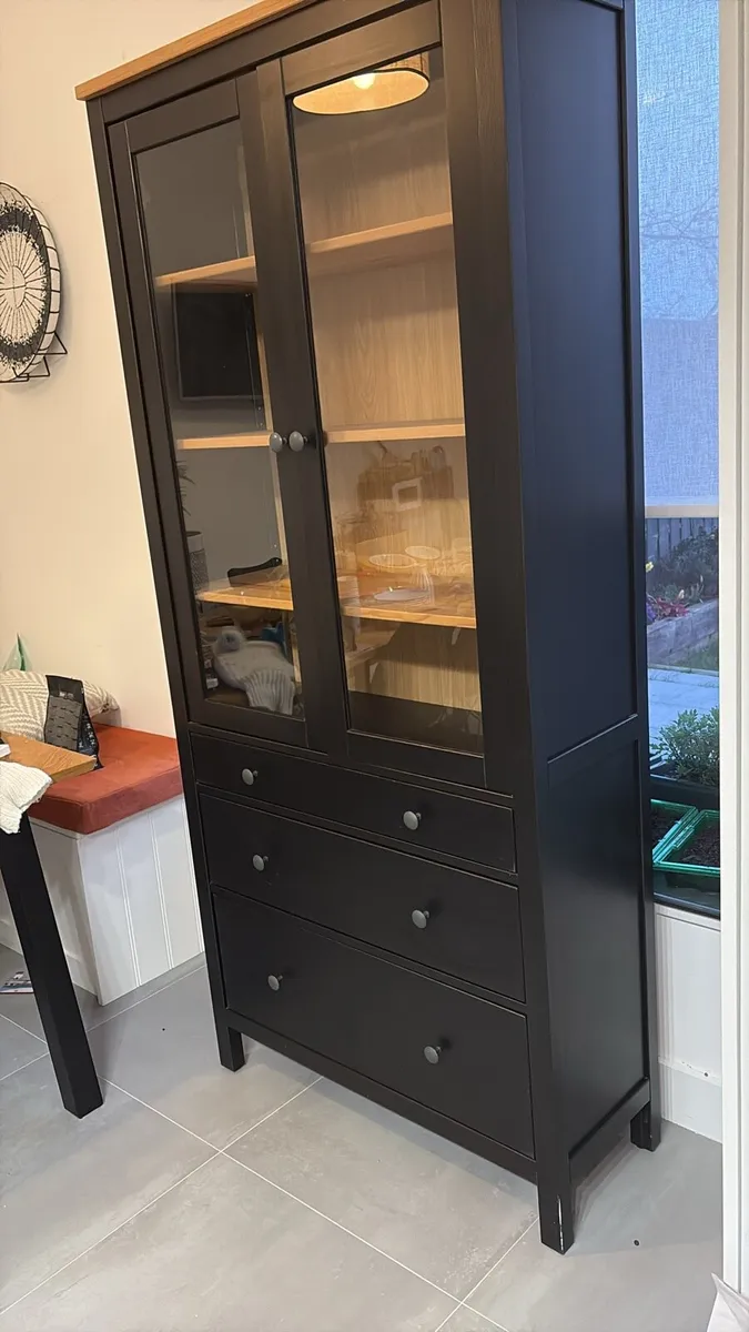 Black Cabinet with Glass Doors - Image 3