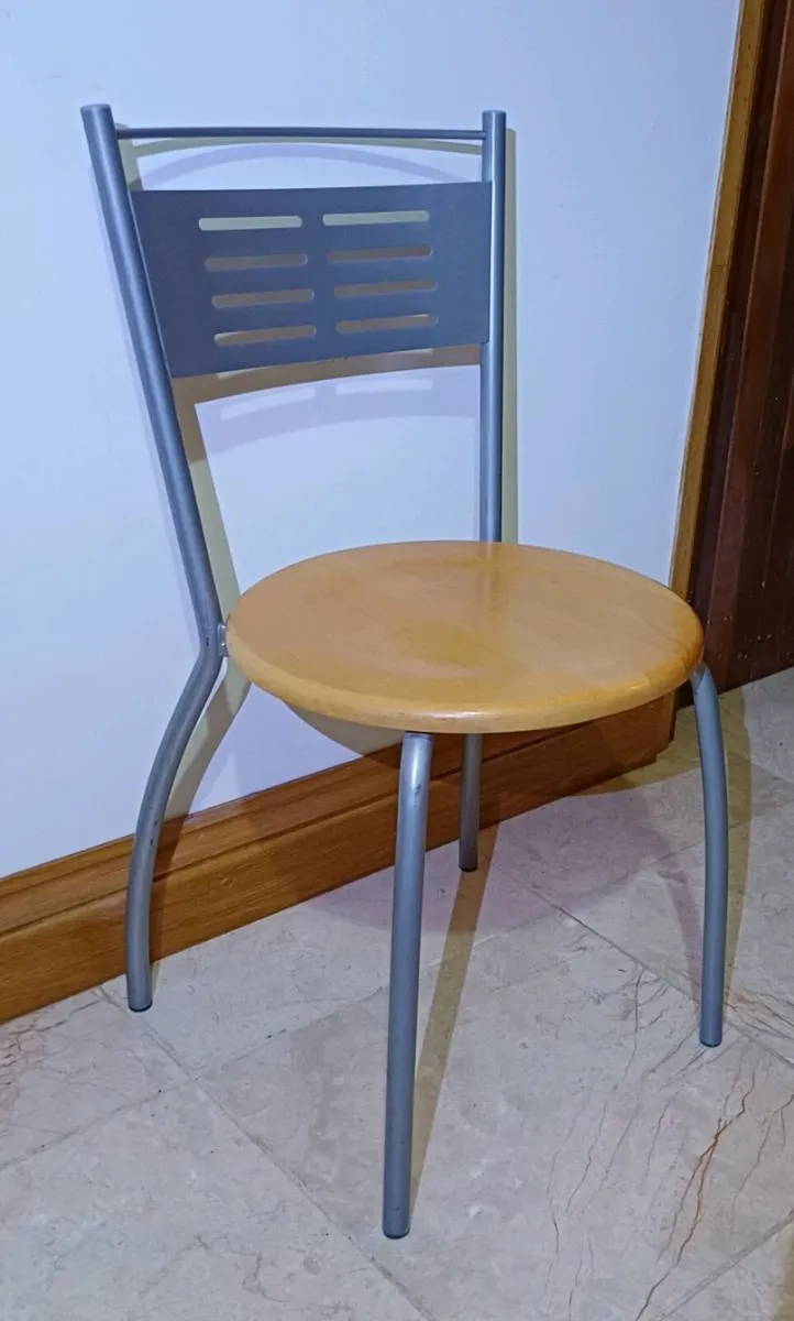 Wood & Steel Canteen Chairs - Image 1