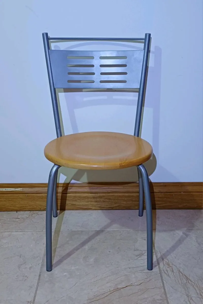 Wood & Steel Canteen Chairs - Image 2