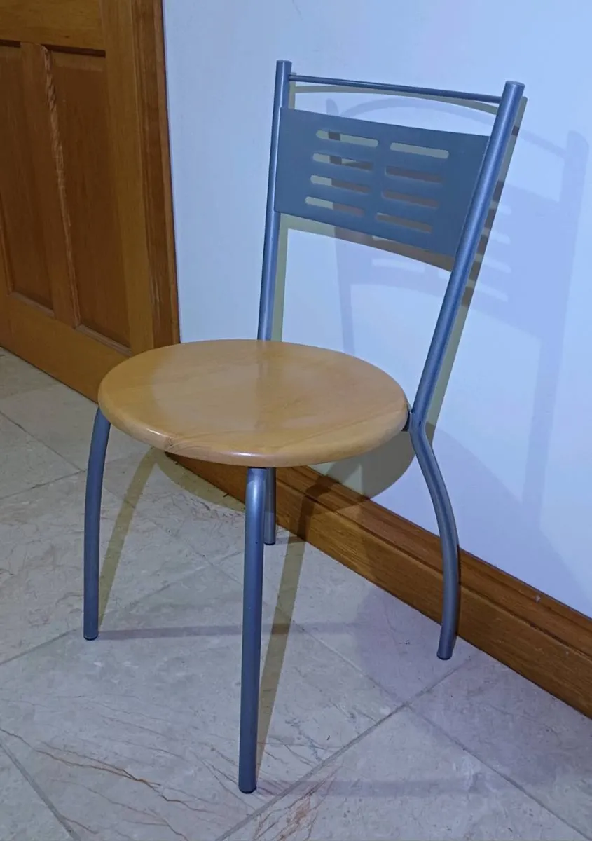 Wood & Steel Canteen Chairs - Image 3