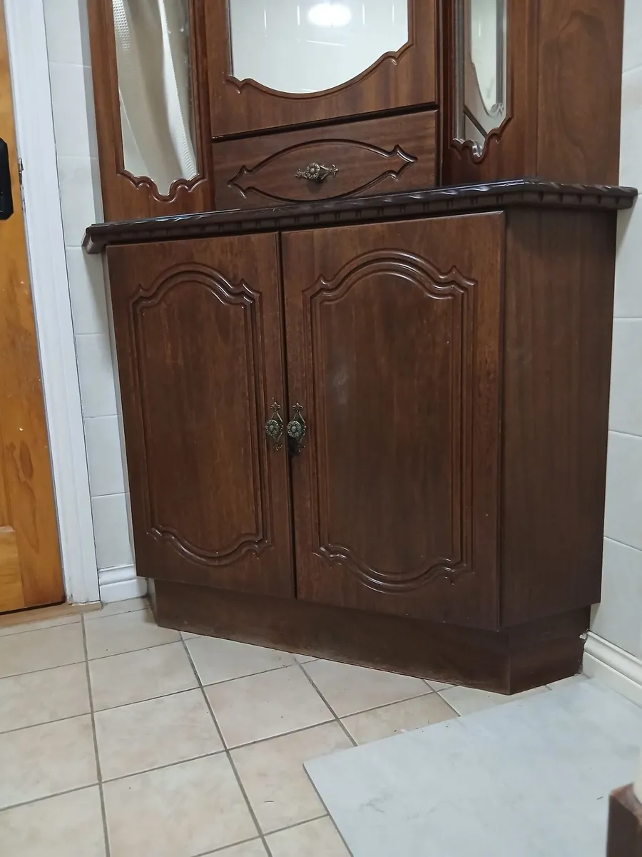 Solid Wood Mahogany Corner Unit For Sale - Image 3