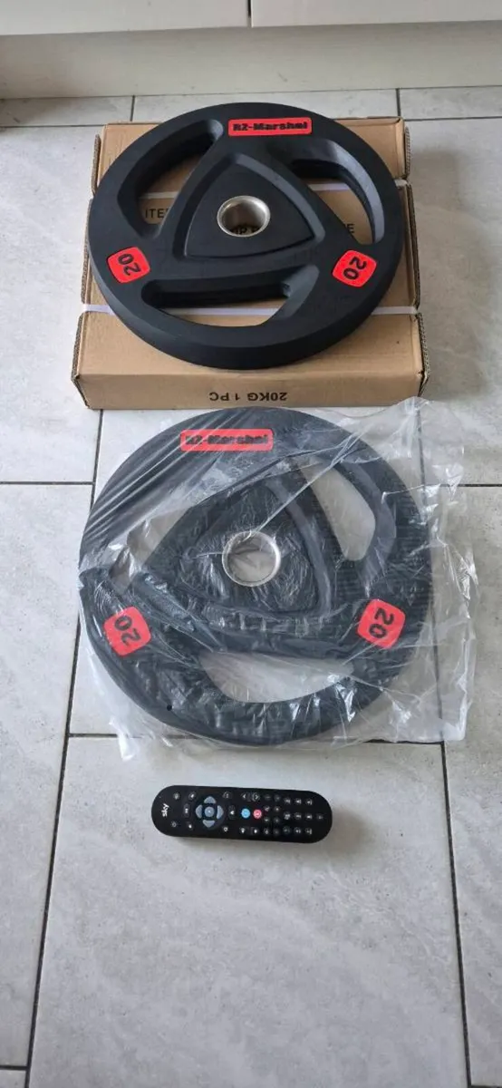 Brand new 2x20 kilo olympic weight plates - Image 2