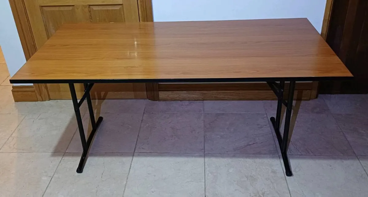 Foldable Wood & Steel Desk - Image 4