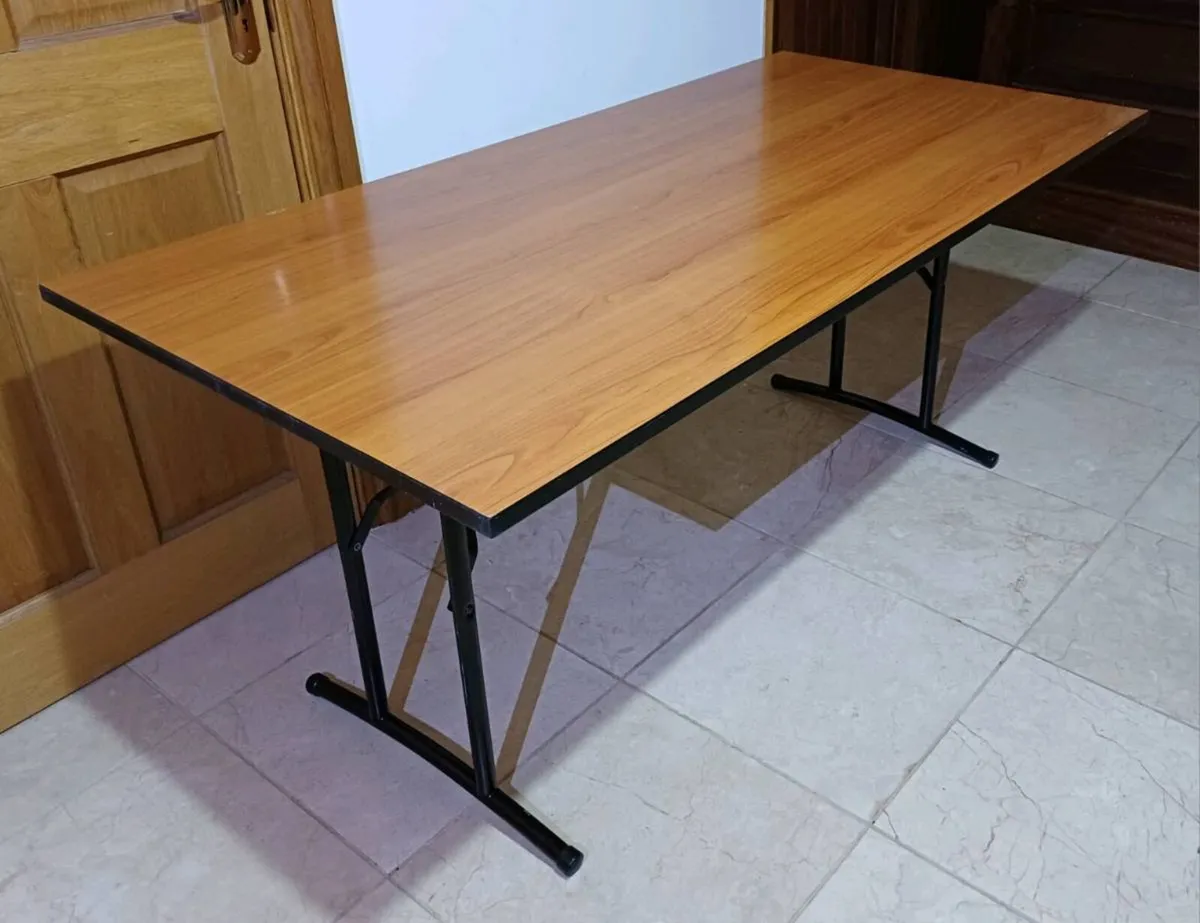 Foldable Wood & Steel Desk - Image 2