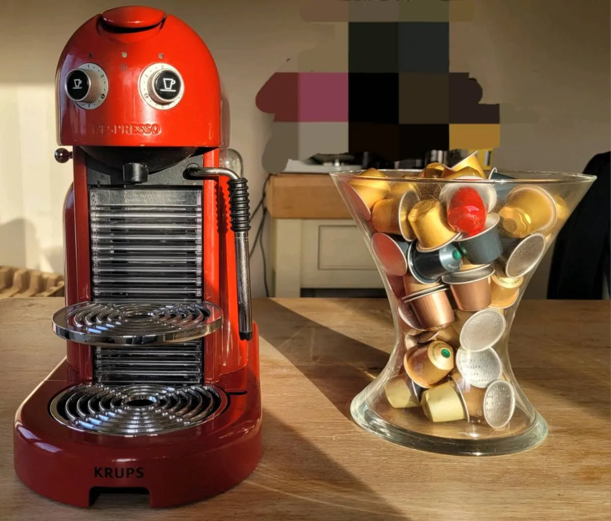 Red Krups Nespresso Coffee Machine - Image 1