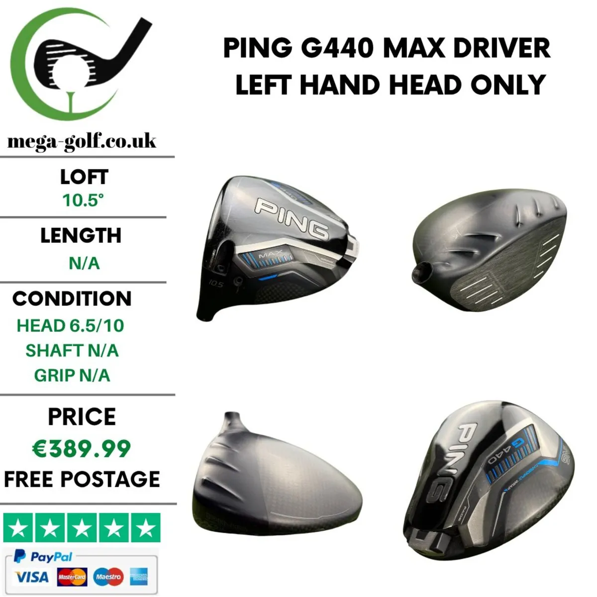 Ping G440 Max Driver / 10.5° / Left Hand - Image 1