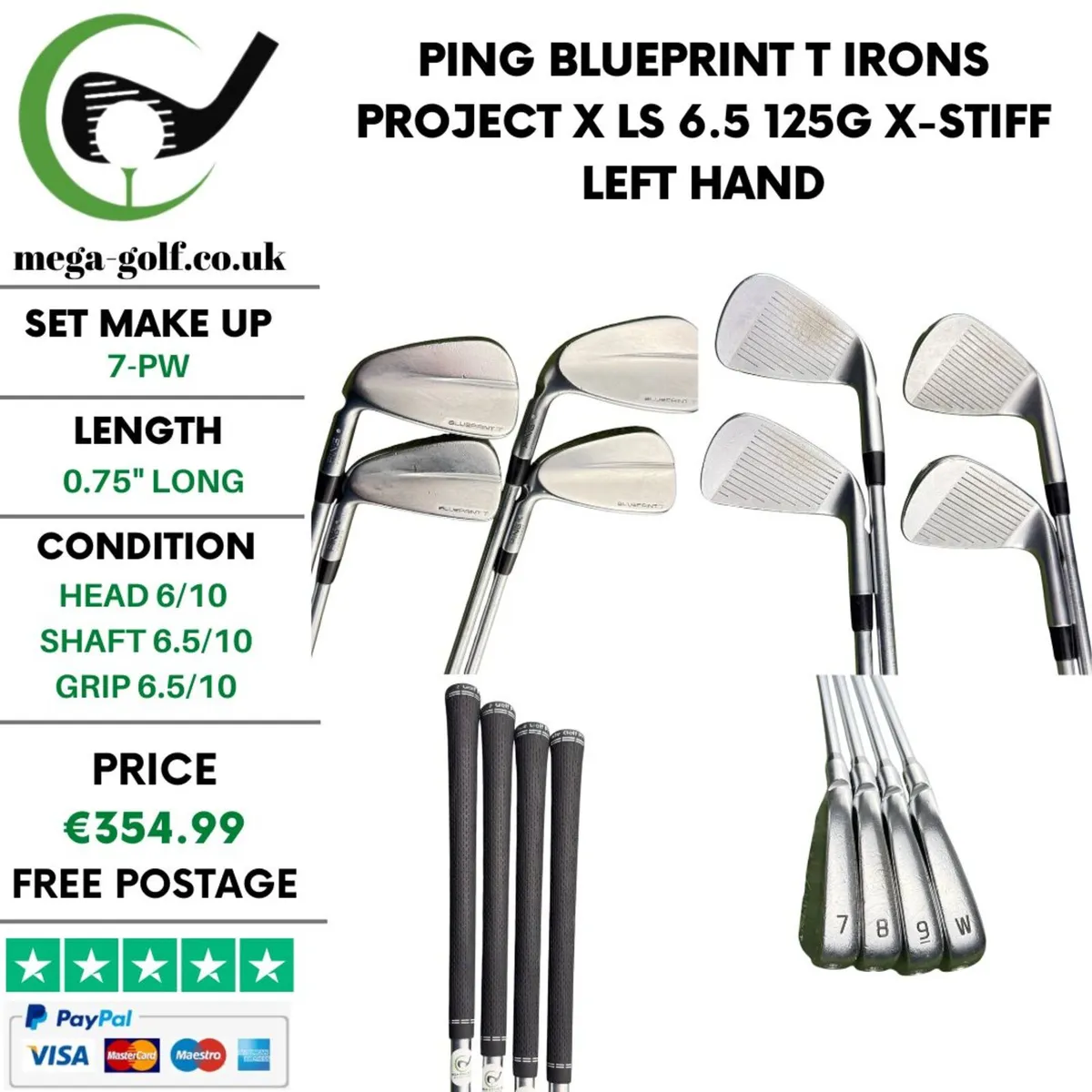 Ping Blueprint T Irons / 7-Pw / X-Stiff /Left Hand - Image 1