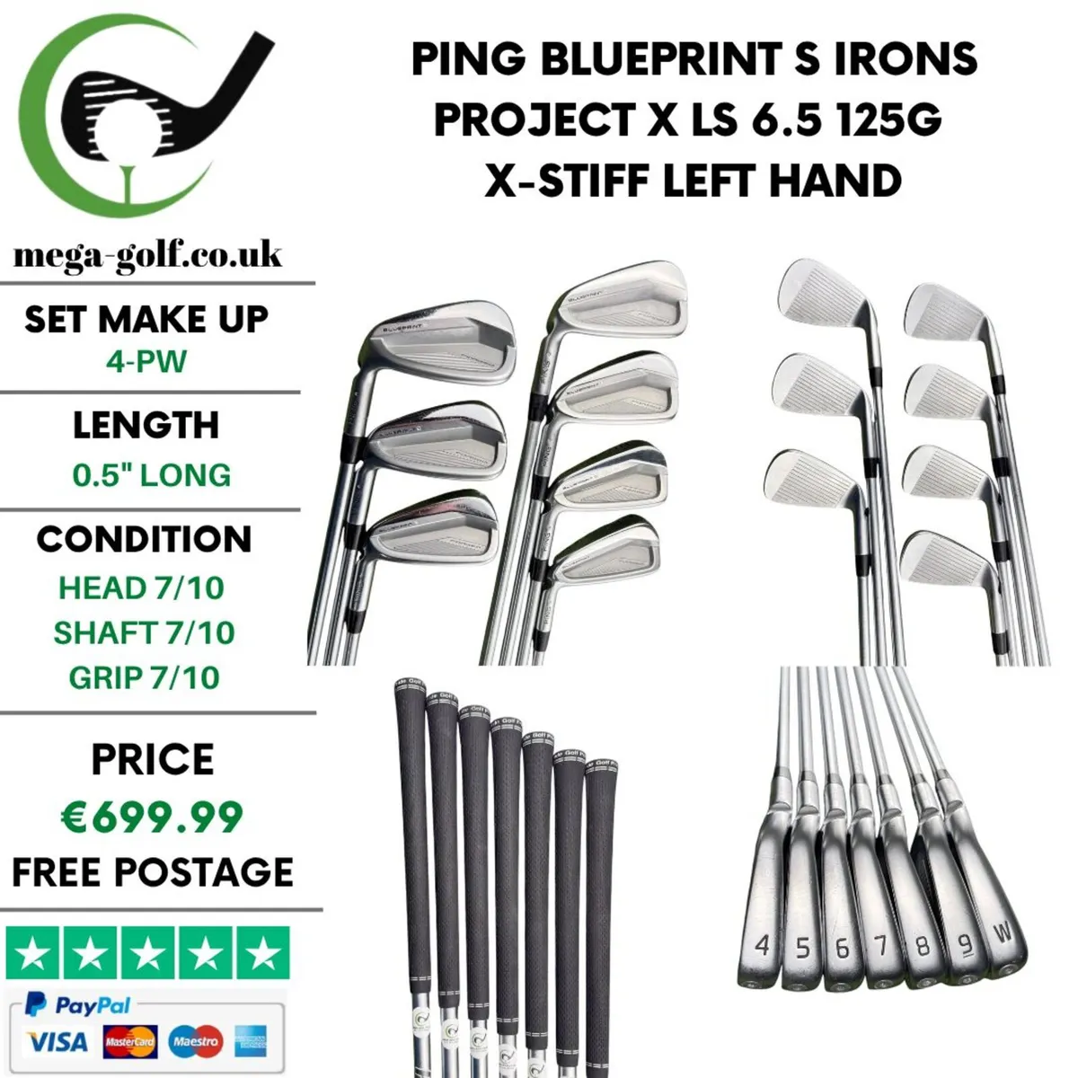 Ping Blueprint S Irons / 4-Pw / X-Stiff /Left Hand - Image 1