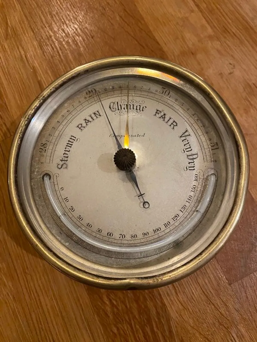 Antique Brass Ships Barometer - Image 1