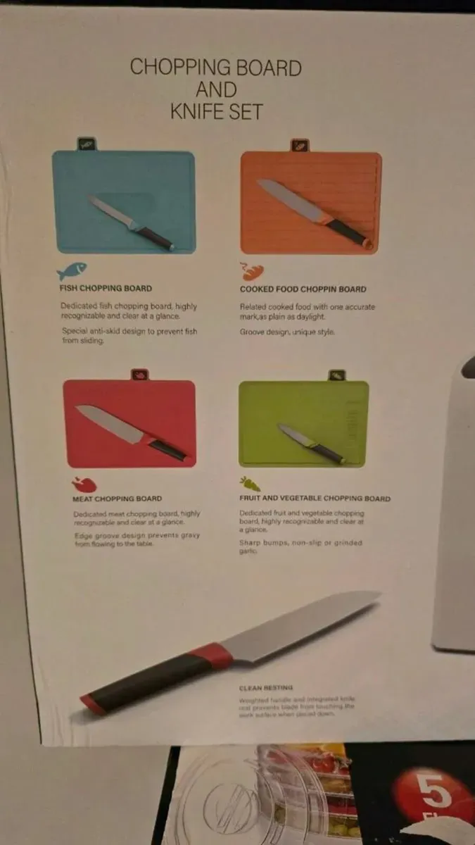 Kitchen Chopping board and knife set uv brand new - Image 4