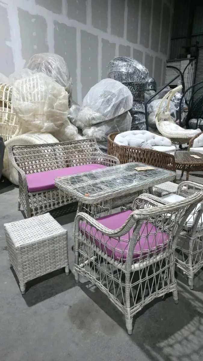 Garden furniture set 6-Piece Wicker - Image 2