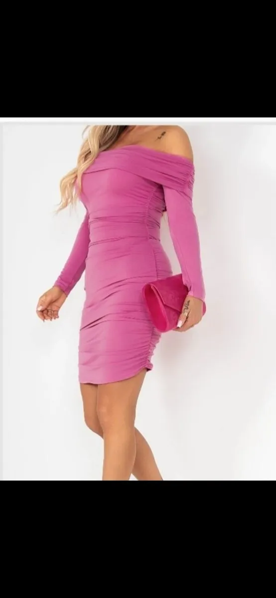 Pink Bardot Dress