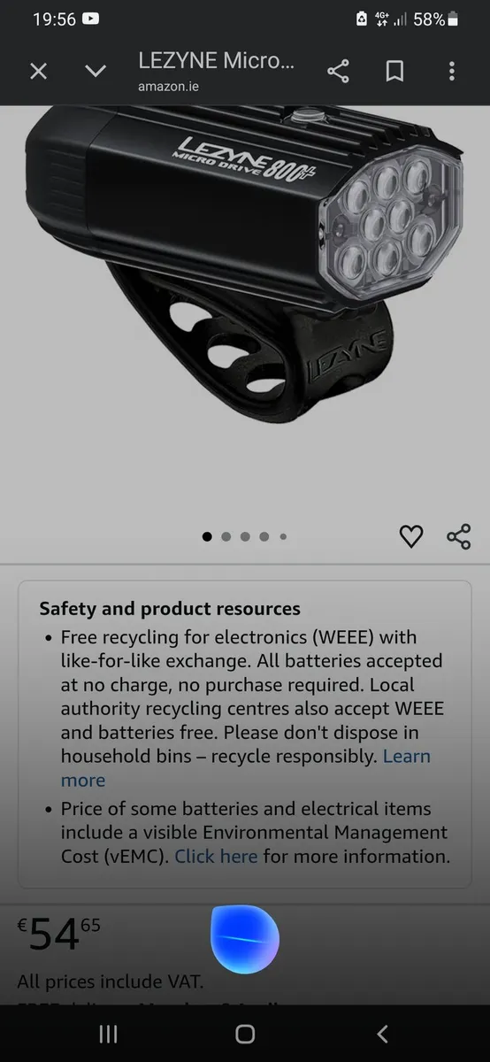 Bike light lezyne micro drive + 800 - Image 1