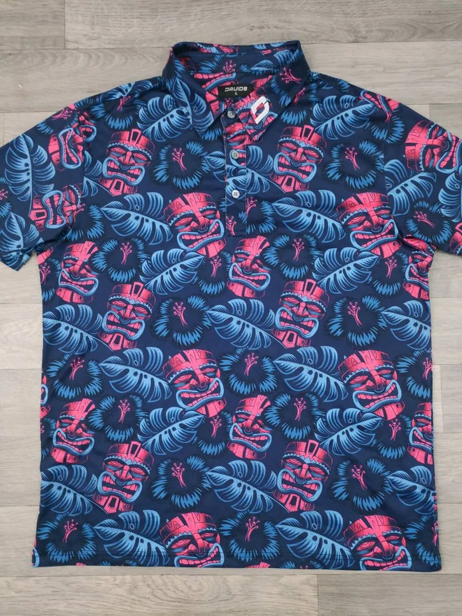 Druids Golf Floral Patterned Polo Shirt Mens XL - Image 2