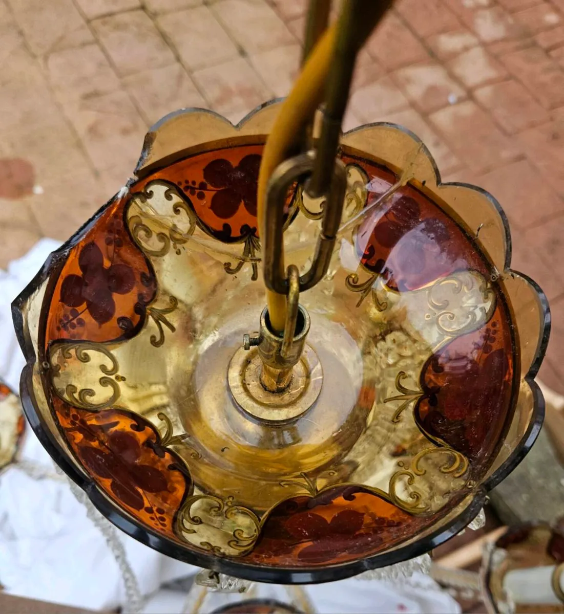 Two 9 arm Glass Chandeliers - Image 3