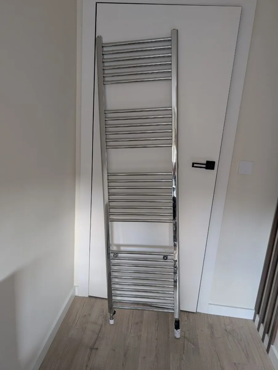 Chrome Towel Radiator 1800x500 With Valves & Fittings - Image 2