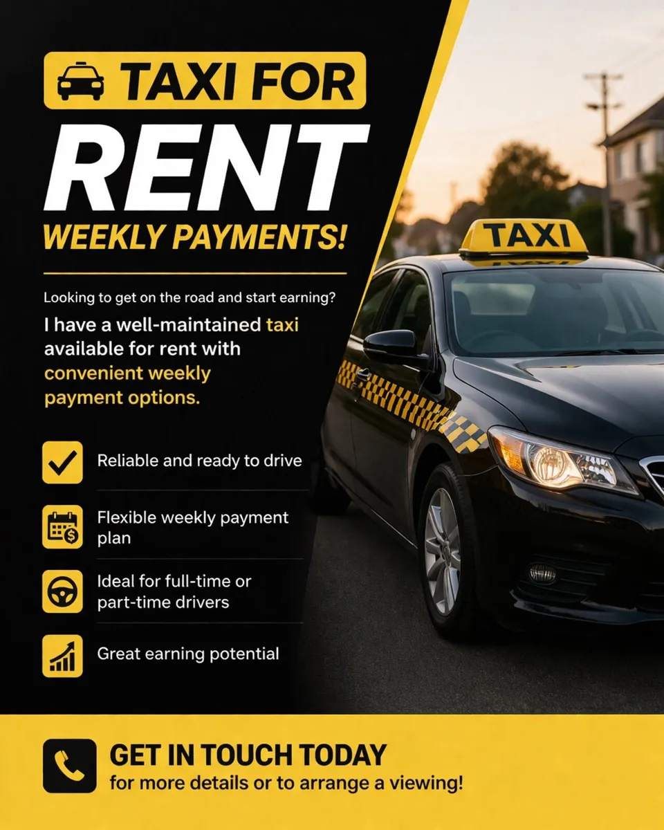 Taxi to rent on weekly payments