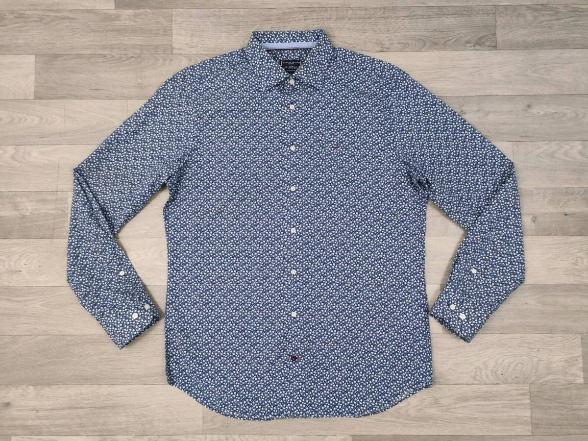 Tommy Hilfiger Floral Patterned Shirt Mens Large - Image 1
