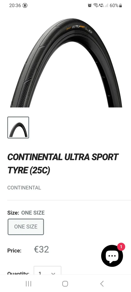Continental ultra sport tyres 25c - Image 1