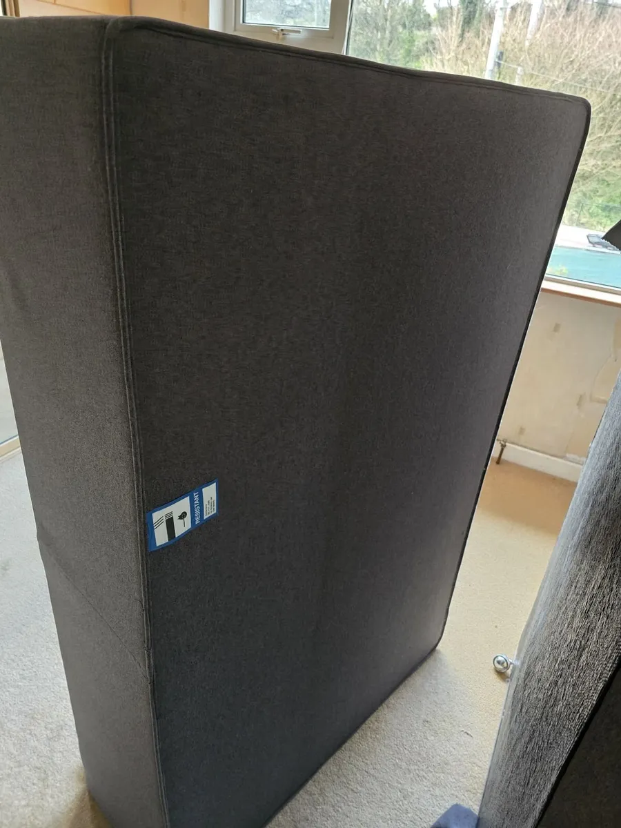 King Size Grey Divan Bed Base & Headboard - Image 3