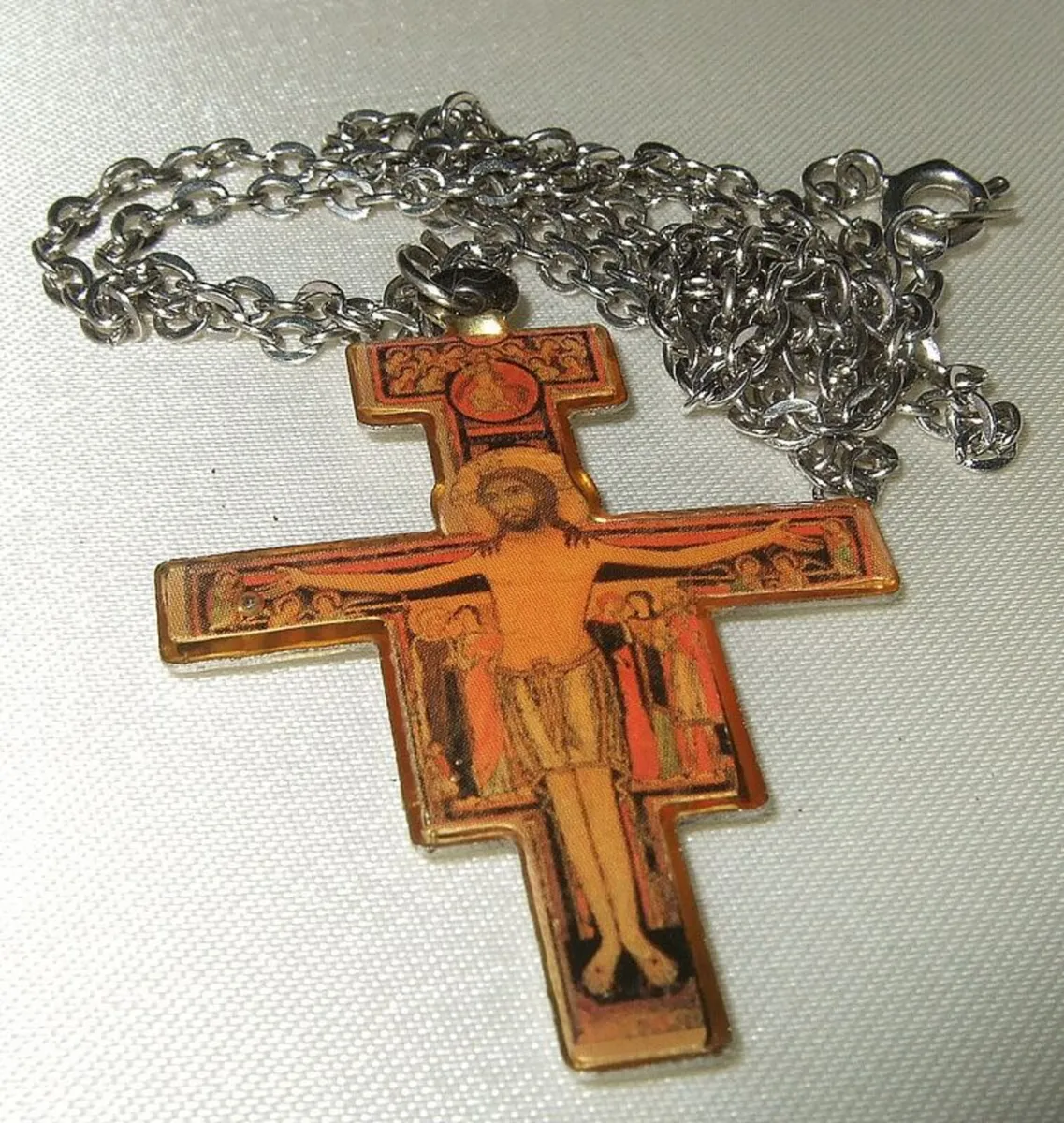 Vintage 'San Damiano' Cross and Chain - Image 1