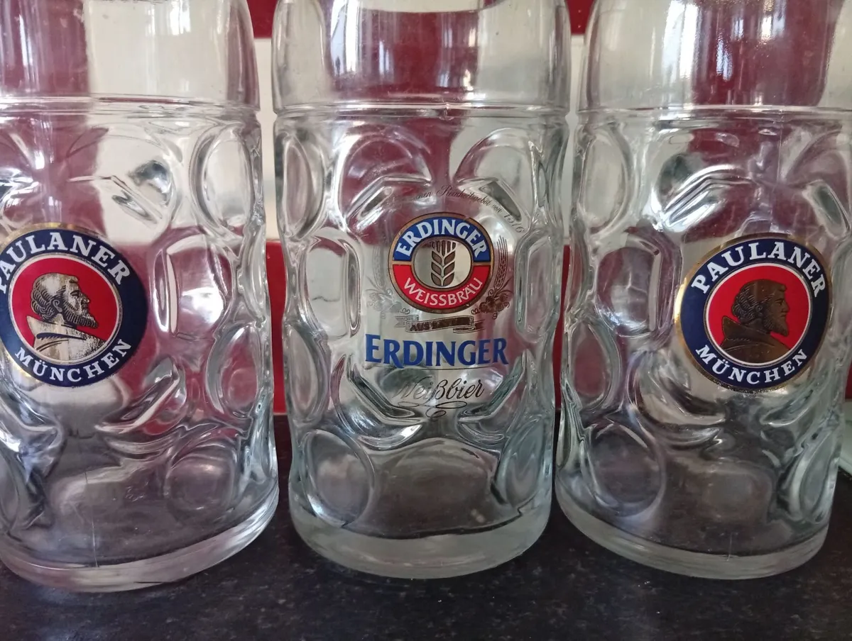Original Bavarian Erdinger 1Litre glasses - Image 1