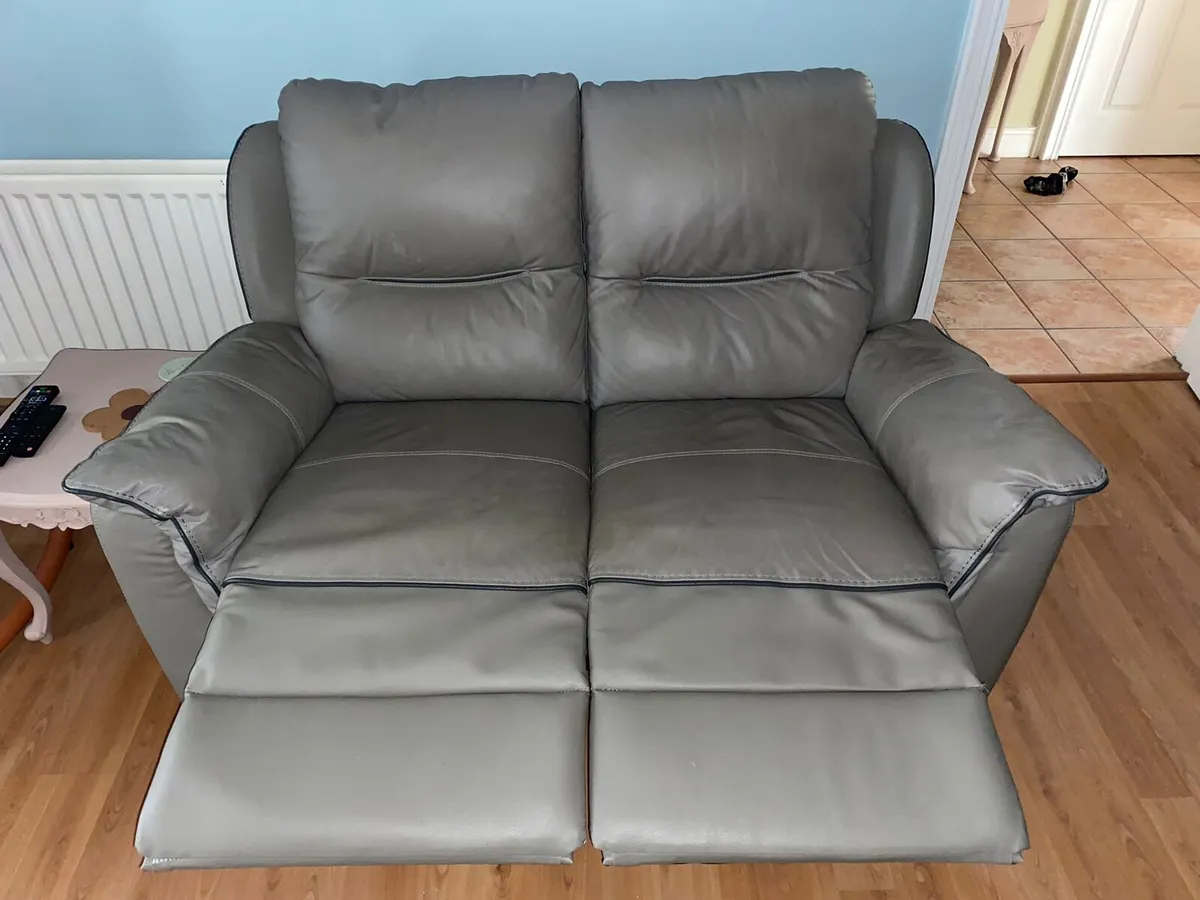 2 Seater Grey Recliner Sofa - Image 2
