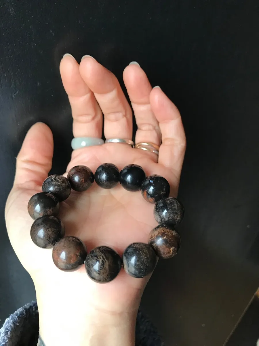 Natural fossil coral jade bracelet - Image 1