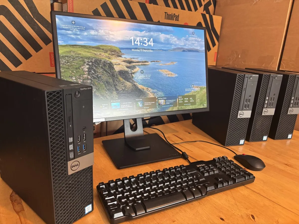 Dell Optiplex PC's-16Gb-24" Screen-Wifi-Windows 11 - Image 1