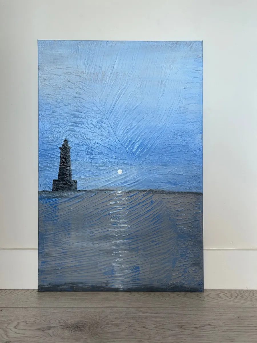 Lighthouse seascape painting - Image 2