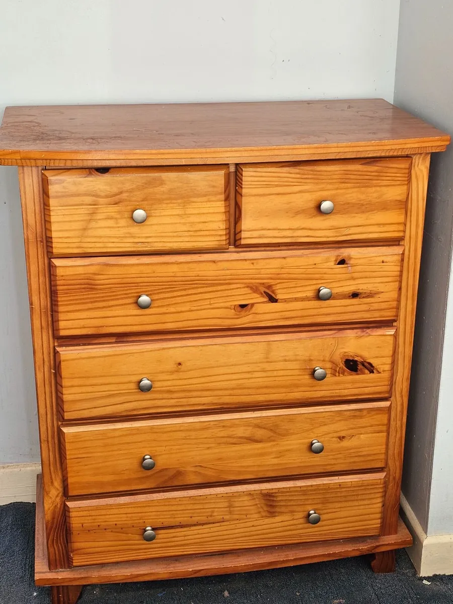 chest of drawers solid wood pine - Image 2