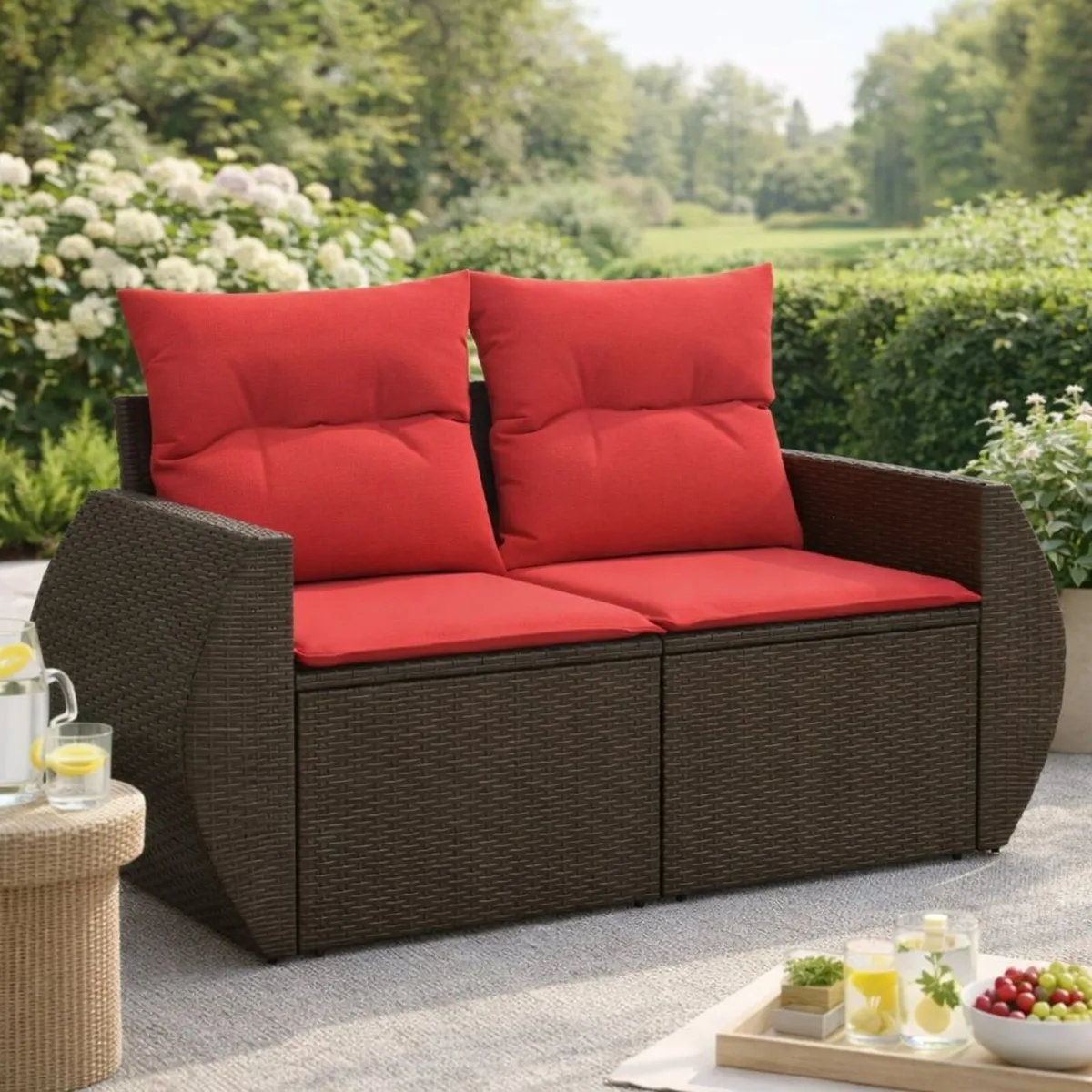 2-Seater Garden Sofa with Storage - Image 1