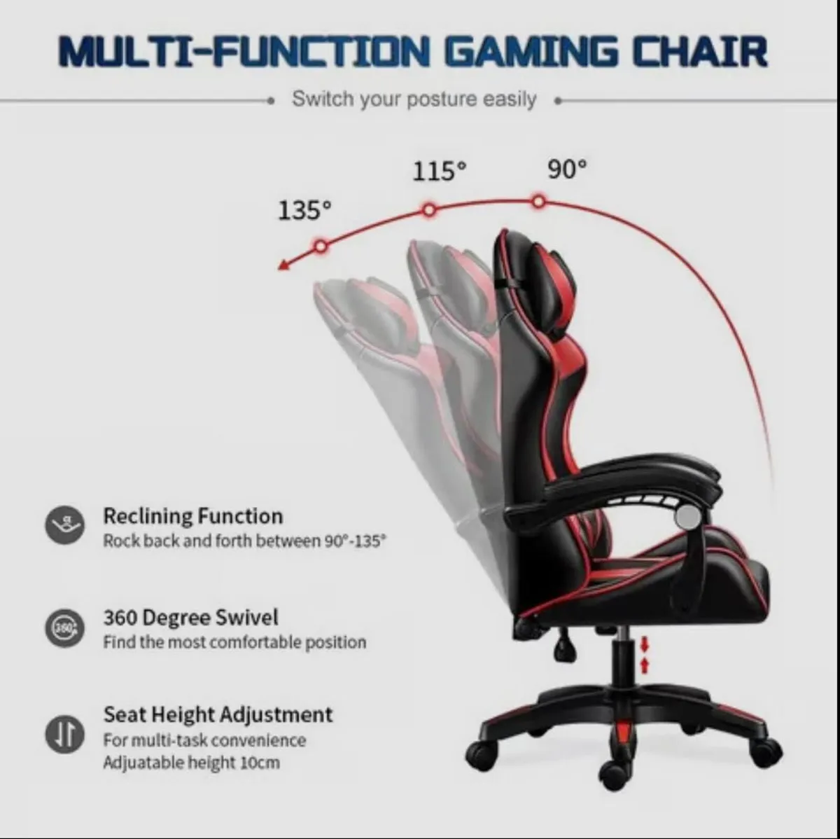 Gaming Chair Ergonomic Computer Office Desk - Image 3
