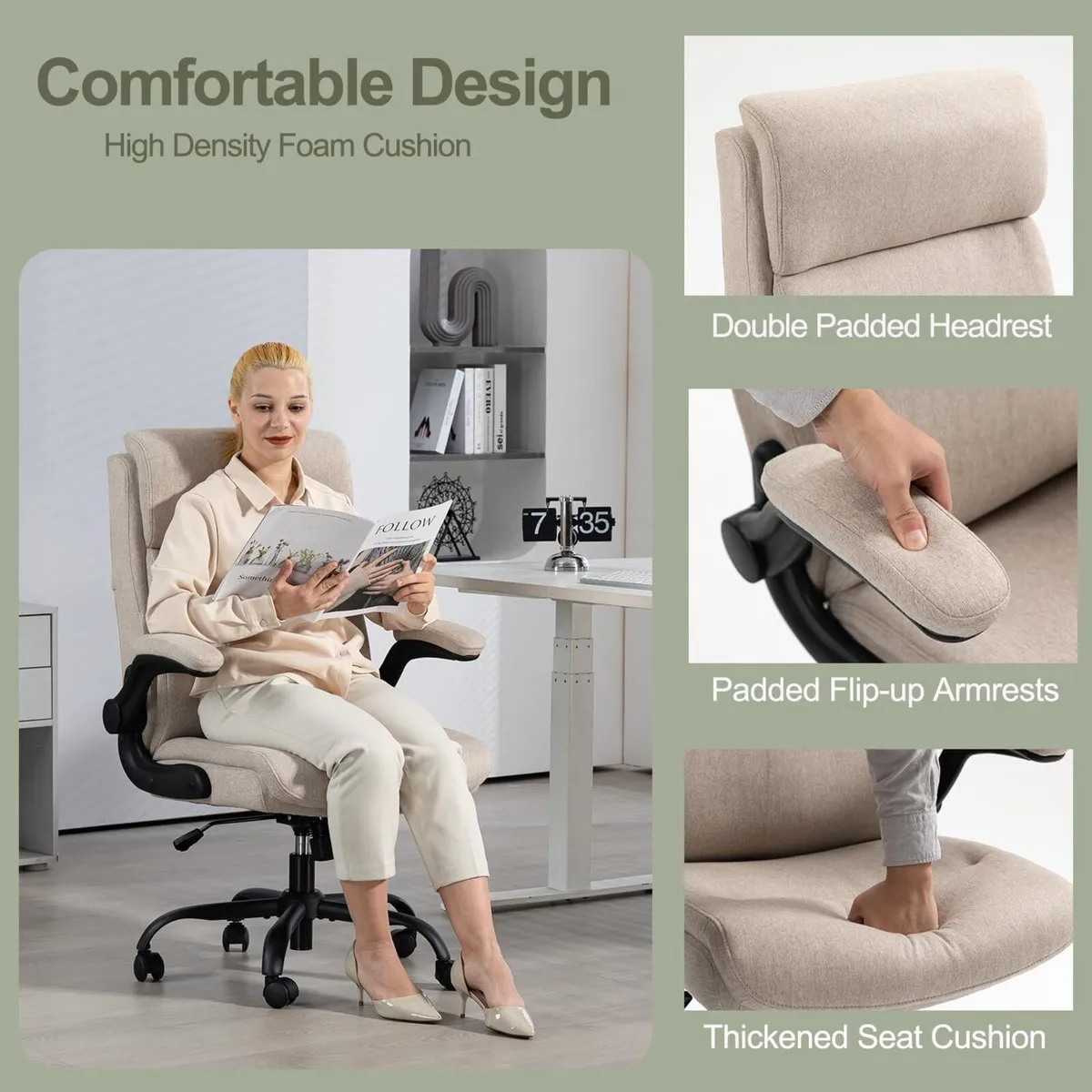 Ergonomic Office Chair Computer Executive with - Image 4