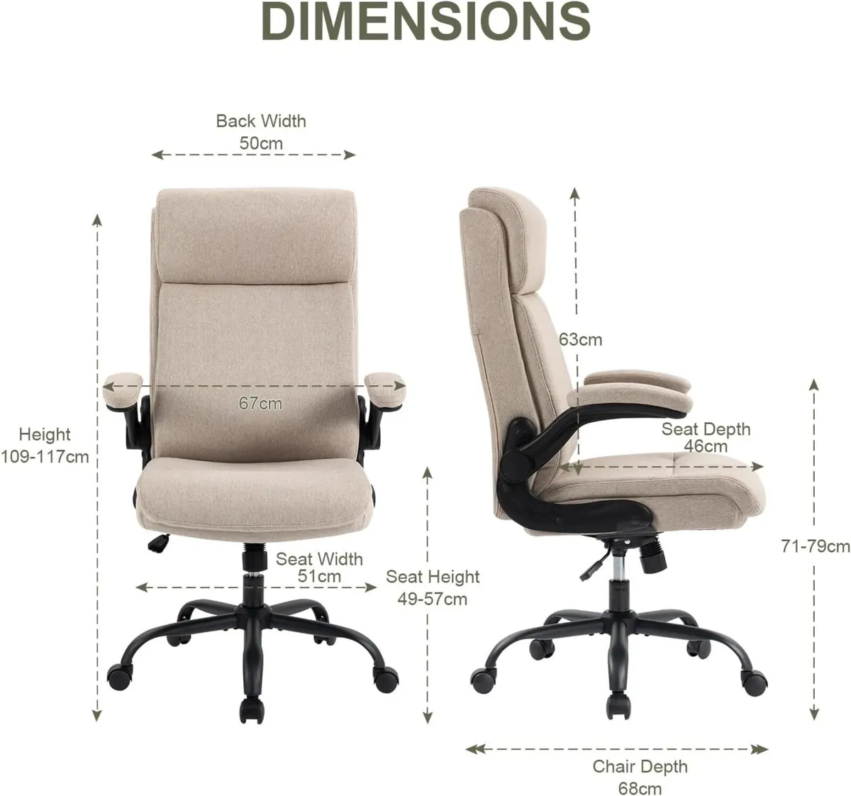 Ergonomic Office Chair Computer Executive with - Image 2